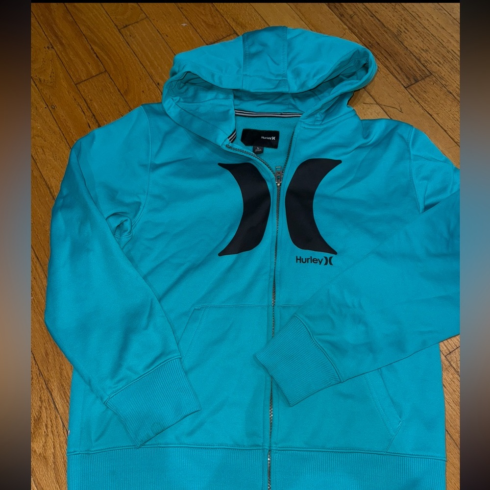 Hurley size large blue zip up hoodie mens